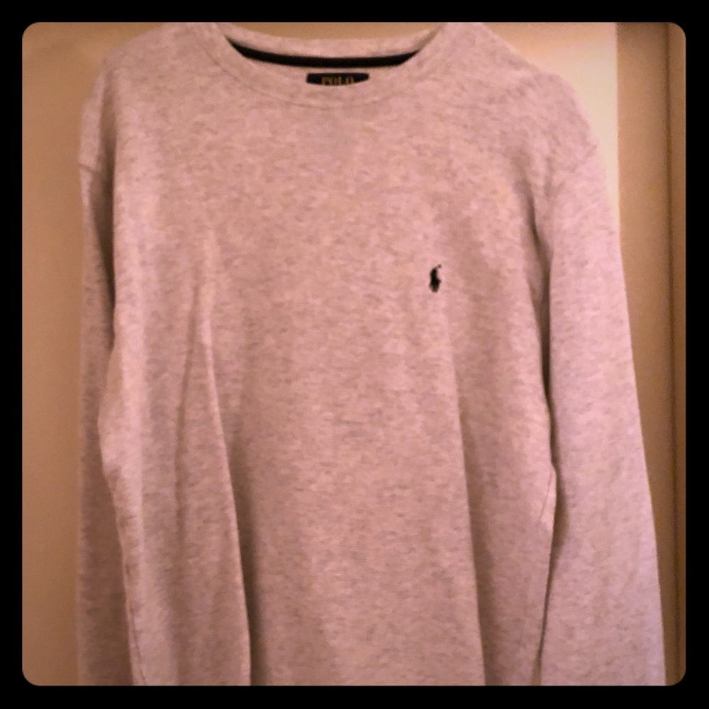 Polo waffle thermal long-sleeve shirt